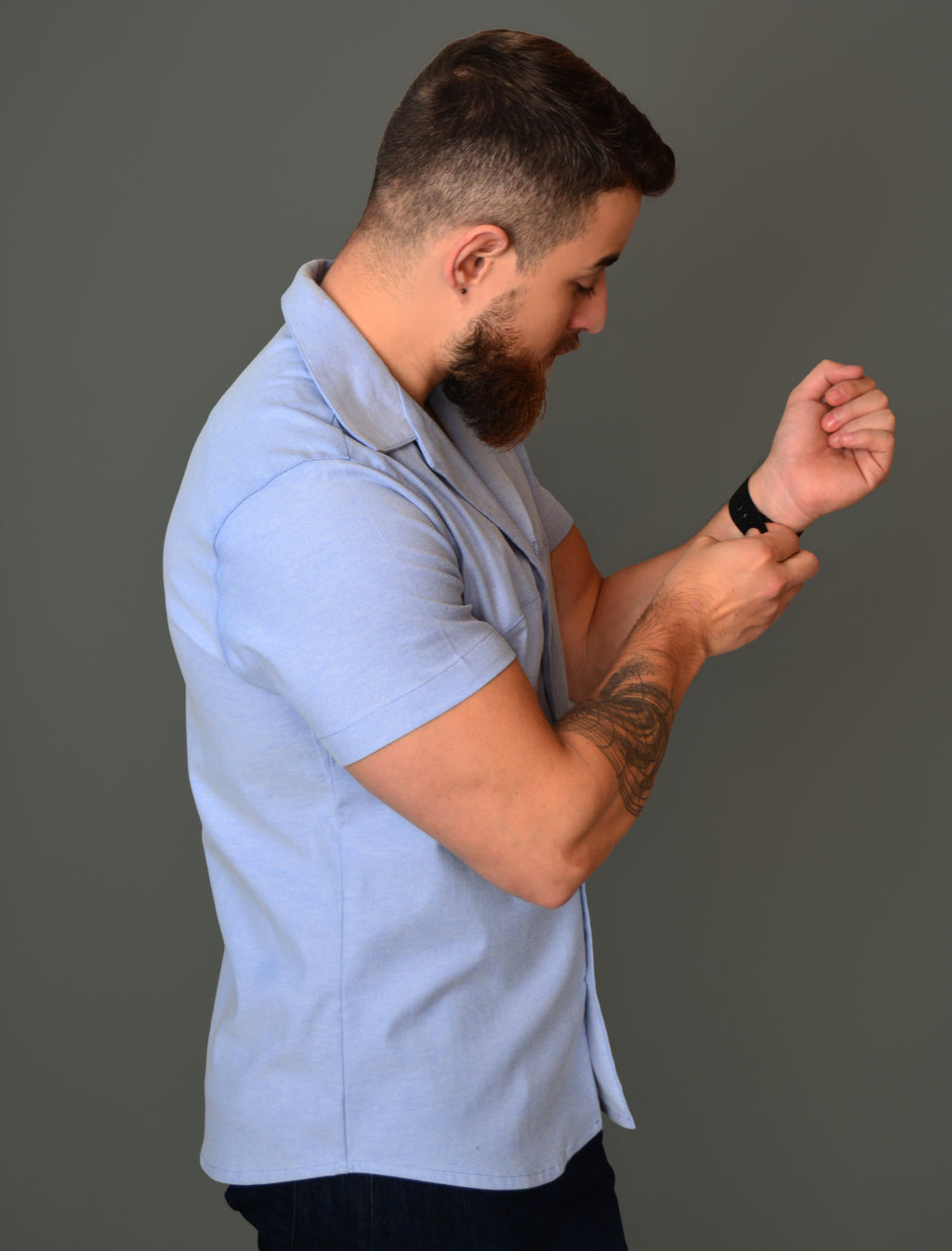 Camisa Retro Manga Corta Slim