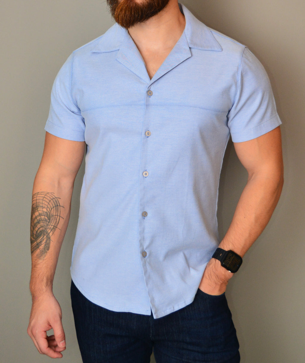 Camisa Retro Manga Corta Slim