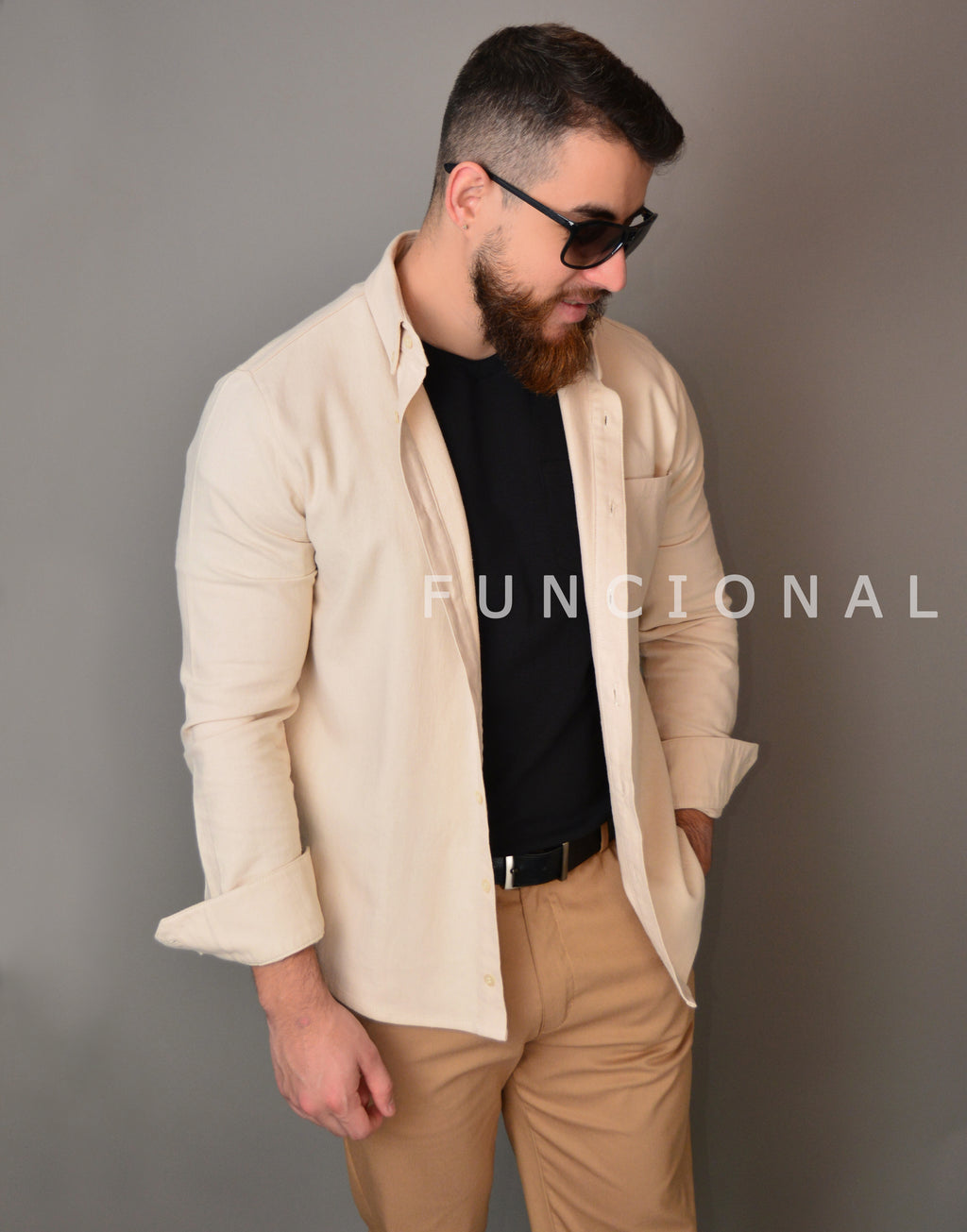 Camisa Lino Manga Larga